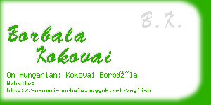 borbala kokovai business card